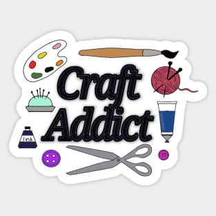 Craft addict art with craft tools Sticker